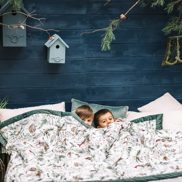 ADULT XXL BLANKET 200 x 220 cm - WILD BLOSSOM - POWDER PINK