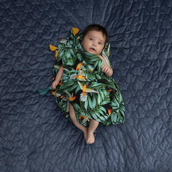 BAMBOO SWADDLE FRINGE - MEDIUM SIZE - STILL ALIVE