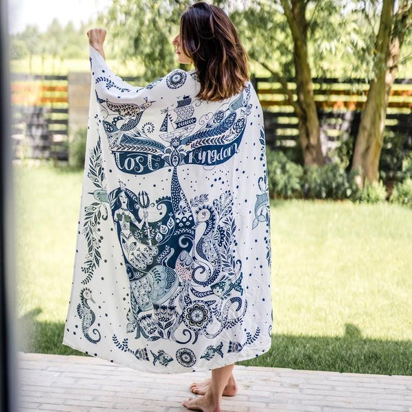 BAMBOO SWADDLE FRINGE - MEDIUM SIZE - STILL ALIVE