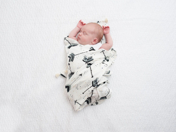 BAMBOO SWADDLE FRINGE - MEDIUM SIZE - STILL ALIVE