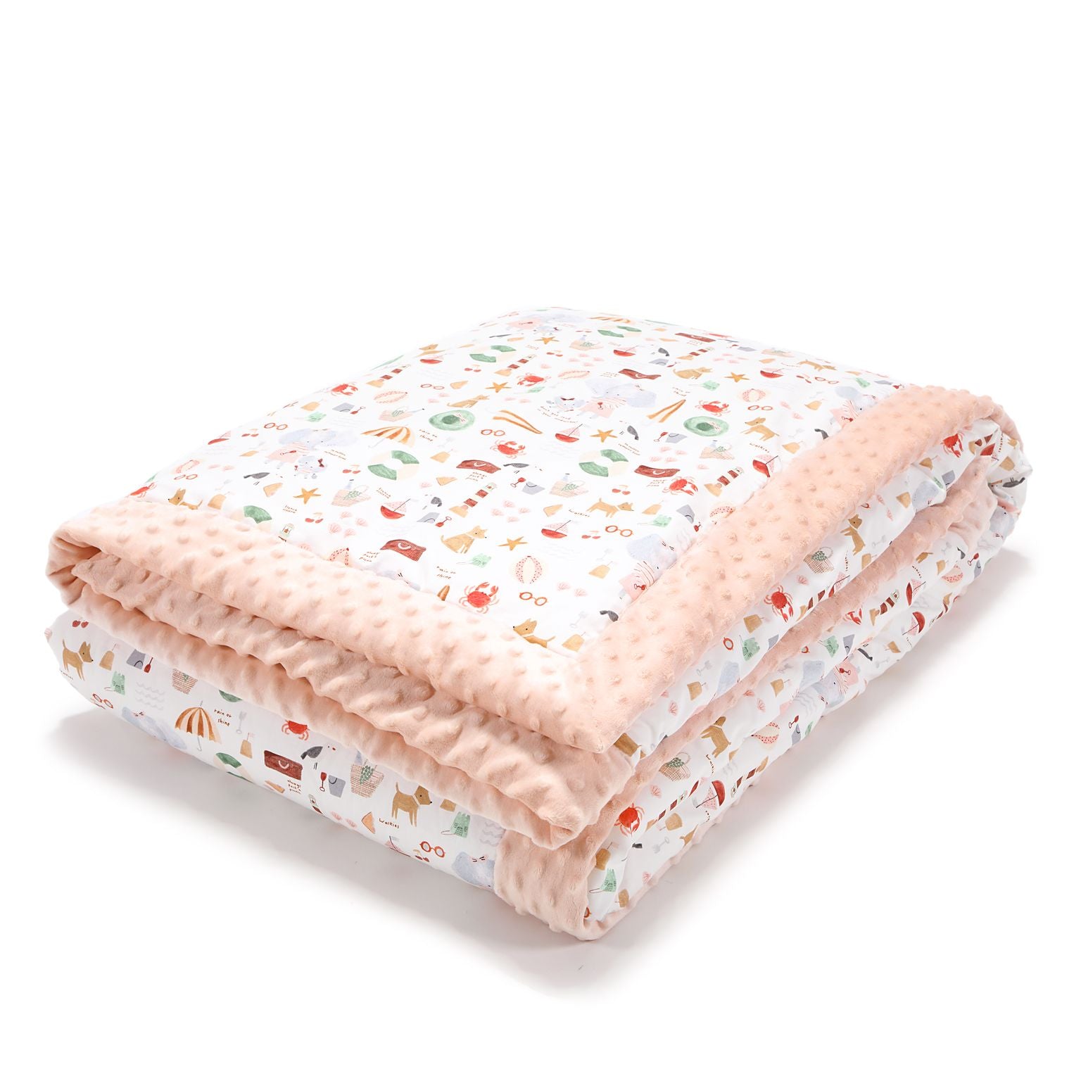 ADULT BLANKET 140 x 200 cm- FRENCH RIVIERA GIRL - POWDER PINK