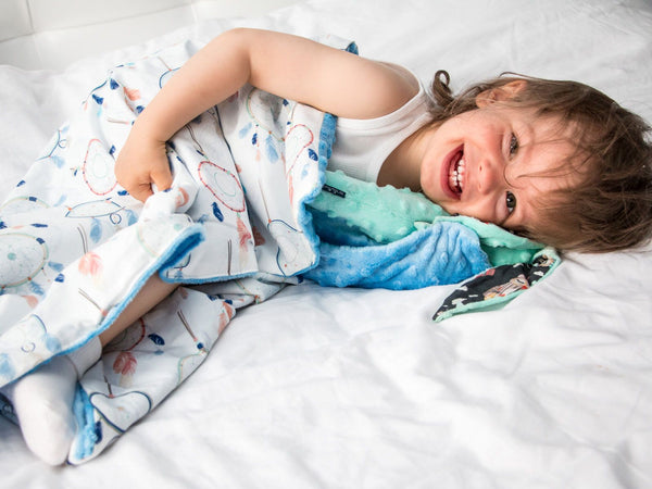 TODDLER LIGHT BLANKET - ROUTE 66 COLOUR - SKY