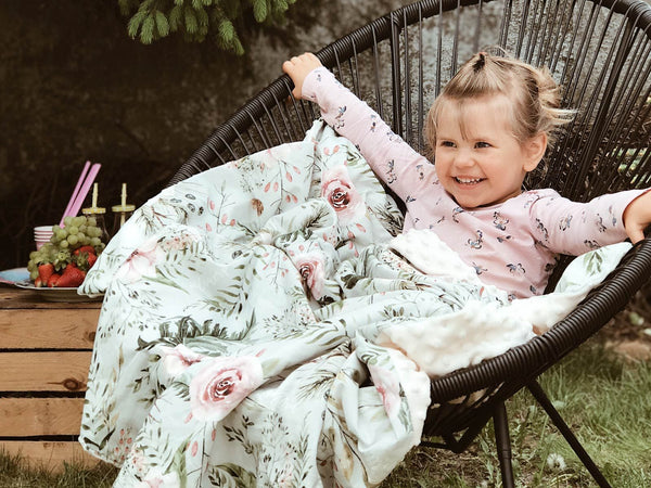 TODDLER LIGHT BLANKET - ON THE ROAD - SMOKE MINT