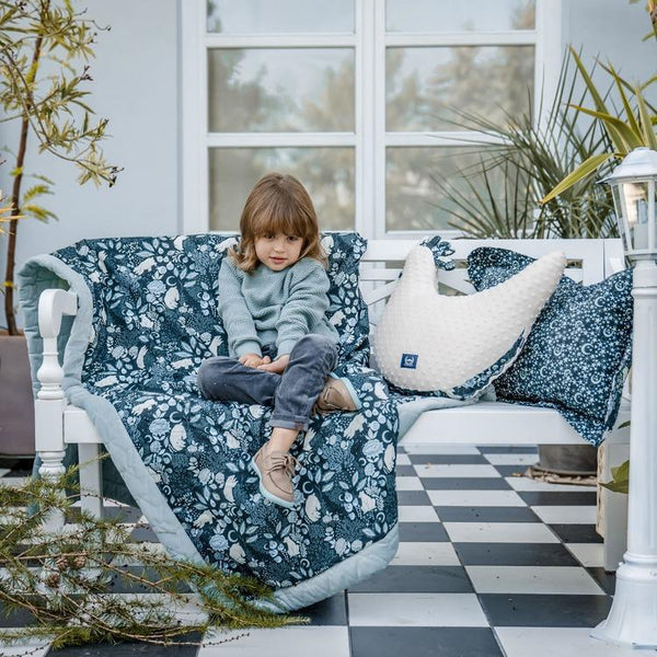 ADULT XXL BLANKET 200 x 220 cm - WILD BLOSSOM - POWDER PINK