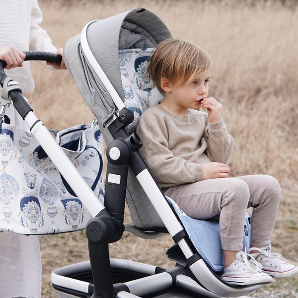 ORGANIC JERSEY COLLECTION - STROLLER PAD - FRENCH RIVIERA BOY - KHAKI