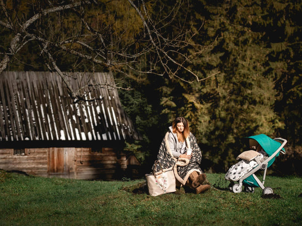 ADULT BLANKET 140 x 200 cm  - COLLEGE CAMP - ECRU