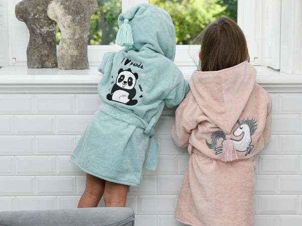 BATHROBE BAMBOO SOFT - DUSTY BLUE - UNIVERSE OF UNICORN BLUE - MEDIUM