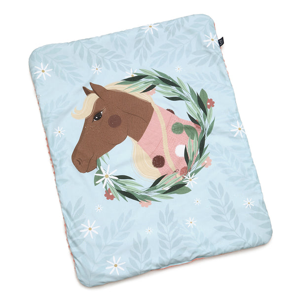 TODDLER BLANKET - PONY IS MY LOVE - PAPAYA