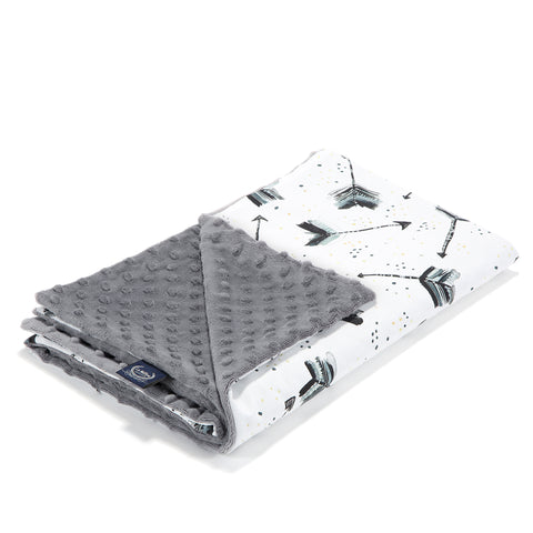 TODDLER LIGHT BLANKET - BOHO ROYAL ARROWS - GREY