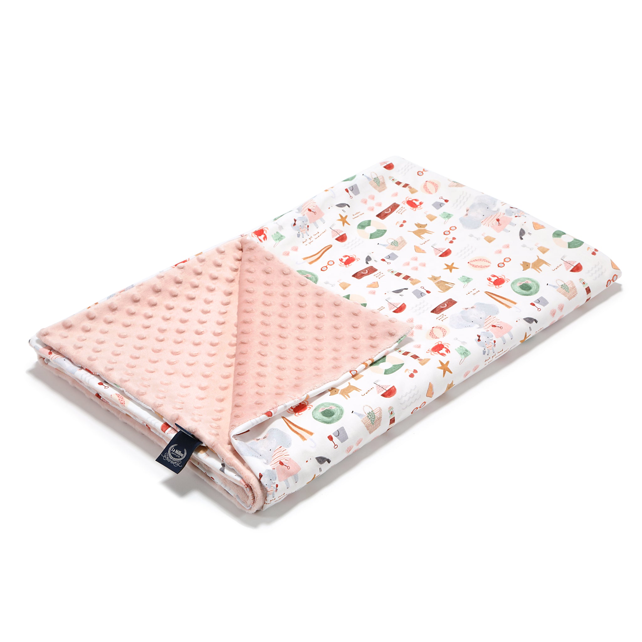 TODDLER LIGHT BLANKET - FRENCH RIVIERA GIRL - POWDER PINK
