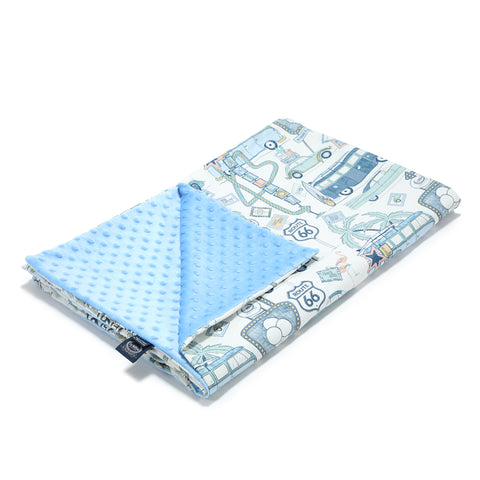 TODDLER LIGHT BLANKET - ROUTE 66 COLOUR - SKY
