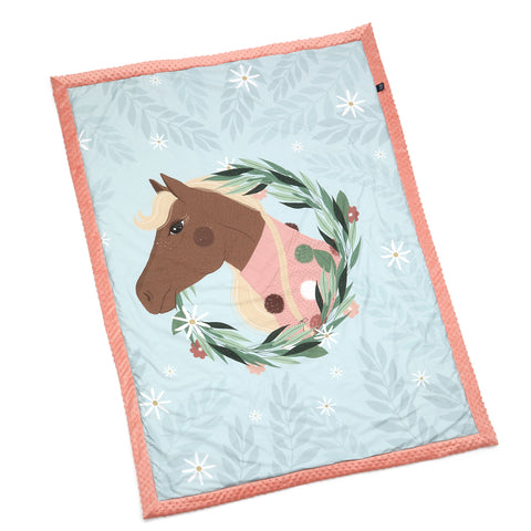 ADULT BLANKET 140 x 200 cm  - PONY IS MY LOVE - PAPAYA