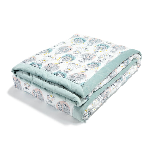 VELVET COLLECTION - ADULT BLANKET 140 x 200 cm - CAPPADOCIA DREAM - SMOKE MINT