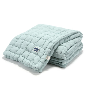 BISCUIT COLLECTION - MUSLIN 100% COTTON QUILTED BEDDING 140X200 cm - MINT