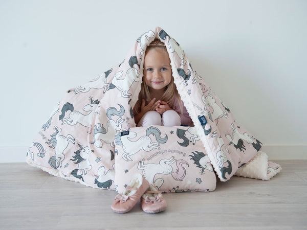 TODDLER BLANKET - UNIVERSE OF UNICORN - ECRU