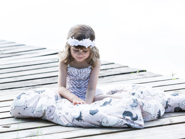 TODDLER BLANKET - UNIVERSE OF UNICORN - ECRU