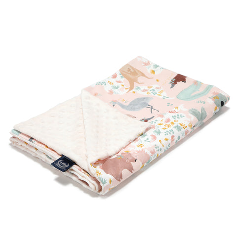 MEDIUM LIGHT BLANKET- DUNDEE & FRIENDS PINK - ECRU