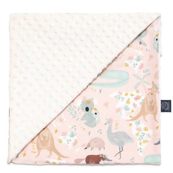 MEDIUM LIGHT BLANKET- DUNDEE & FRIENDS PINK - ECRU