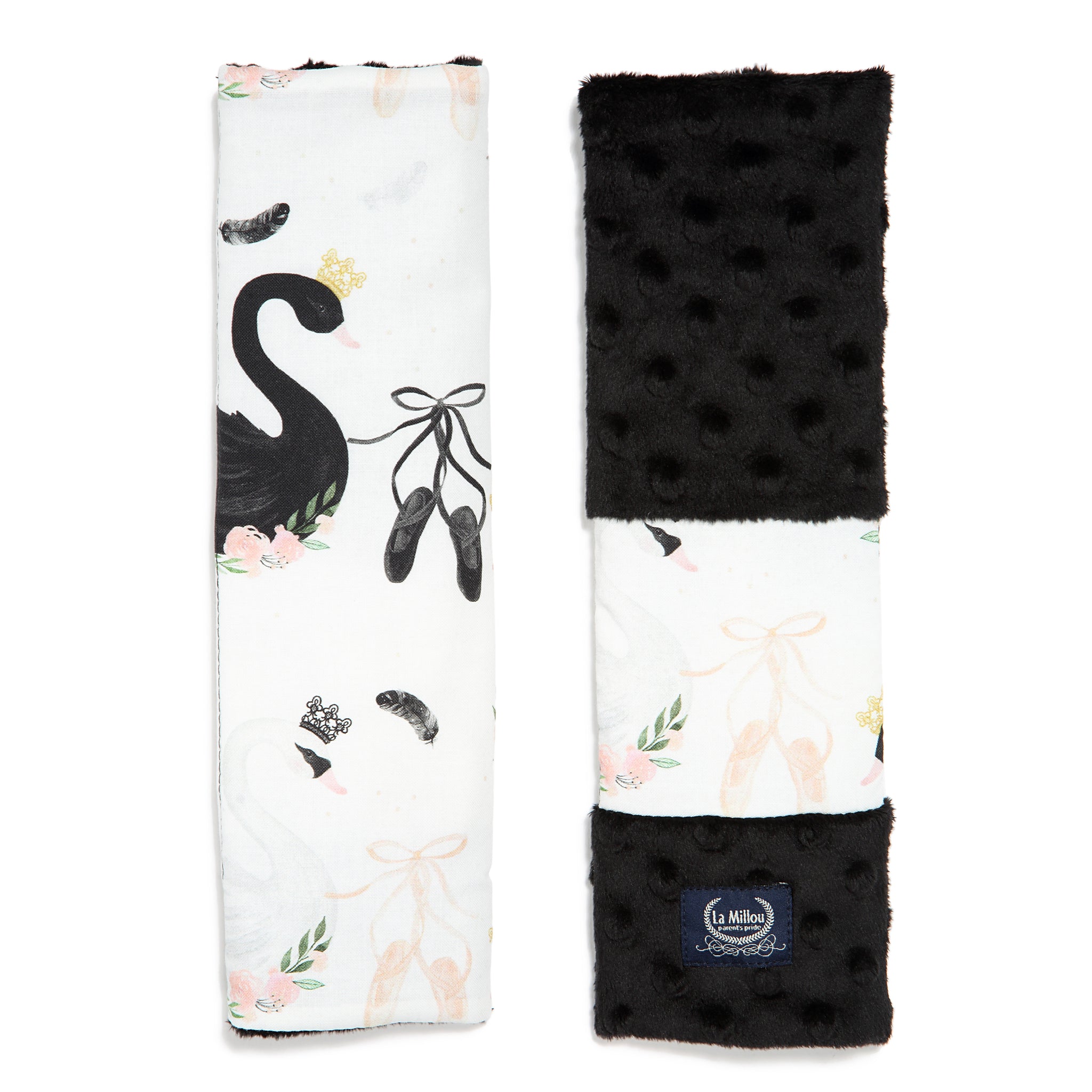 SEATBELT COVER - MOONLIGHT SWAN - BLACK