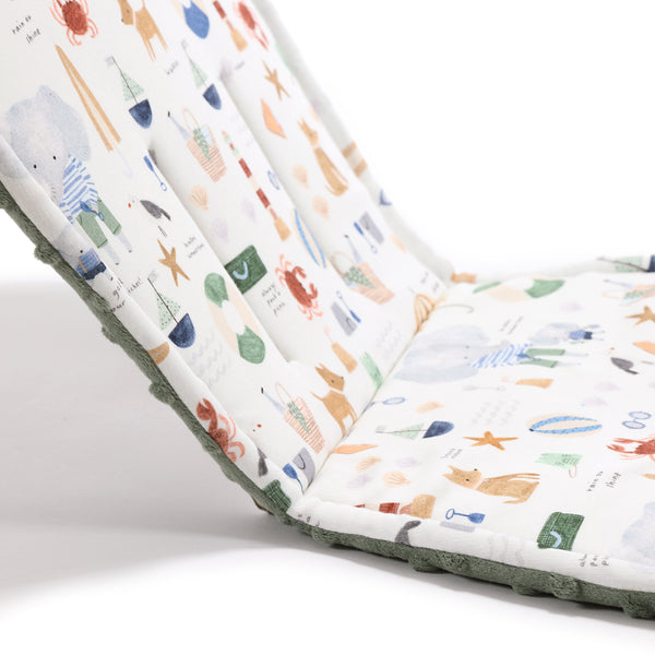 ORGANIC JERSEY COLLECTION - STROLLER PAD - FRENCH RIVIERA BOY - KHAKI