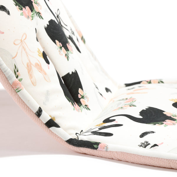 ORGANIC JERSEY COLLECTION - STROLLER PAD - MOONLIGHT SWAN - VELVET POWDER PINK