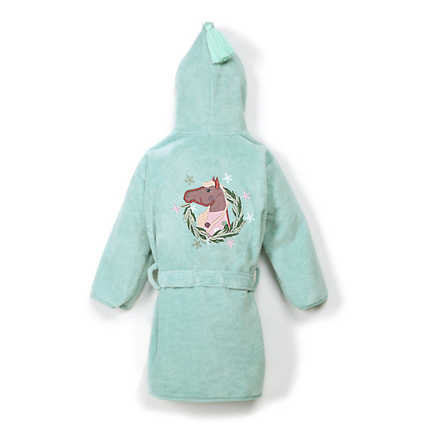 BATHROBE BAMBOO SOFT - MINT - PONY IS MY LOVE - LARGE