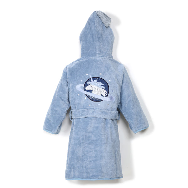 BATHROBE BAMBOO SOFT - DUSTY BLUE - UNIVERSE OF UNICORN BLUE - MEDIUM