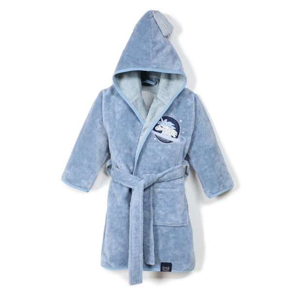 BATHROBE BAMBOO SOFT - DUSTY BLUE - UNIVERSE OF UNICORN BLUE - MEDIUM