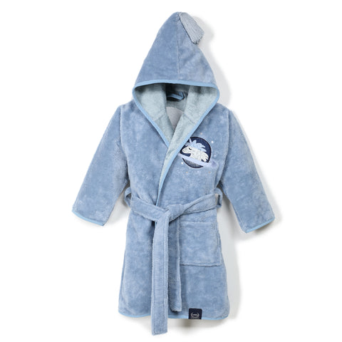BATHROBE BAMBOO SOFT - DUSTY BLUE - UNIVERSE OF UNICORN BLUE - LARGE