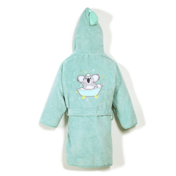 BATHROBE BAMBOO SOFT - MINT - HELLO WORLD - LARGE