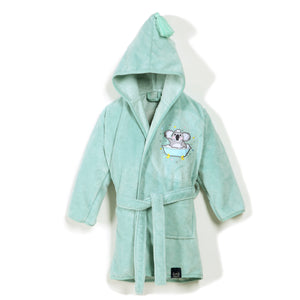 BATHROBE BAMBOO SOFT - MINT - HELLO WORLD - LARGE